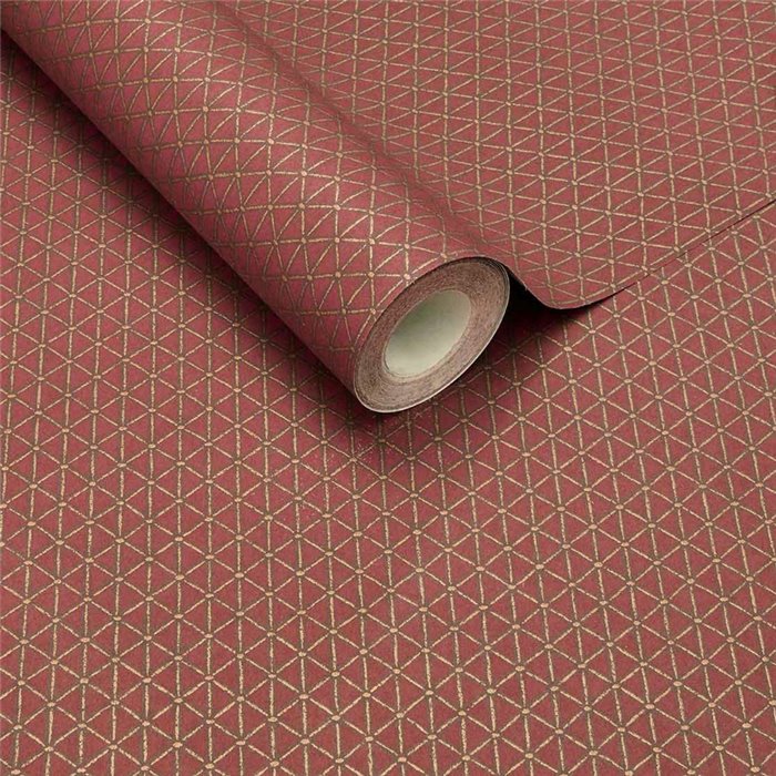 Papier peint intemporel géométrique rouge terre cuite · Eijffinger Magnifique 351225