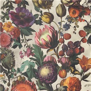 Papel pintado barroco de flores multicolor