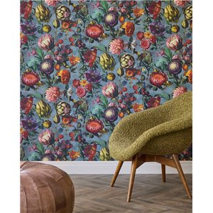 Wallpaper Contemporary Floral And Fruit Design Multicolor... 2