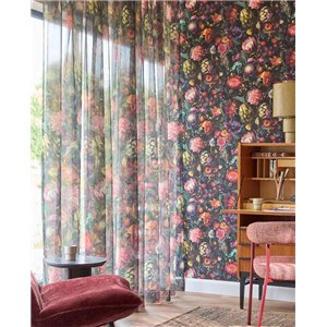 Papier peint baroque à fleurs et fruits multicolores sur... 2