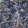 papel pintado atemporal de hojas y paisaje azul oscuro