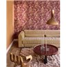 Papel pintado clásico de bosque otoñal en granate y ocre · Eijffinger Magnifique 351243