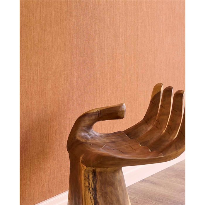 Wallpaper Timeless Textile Effect Terracotta · Eijffinger Magnifique 351256