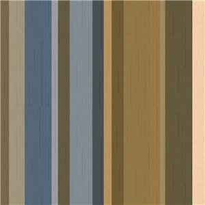 Papier peint moderne à rayures multicolores tons terre et bleus
