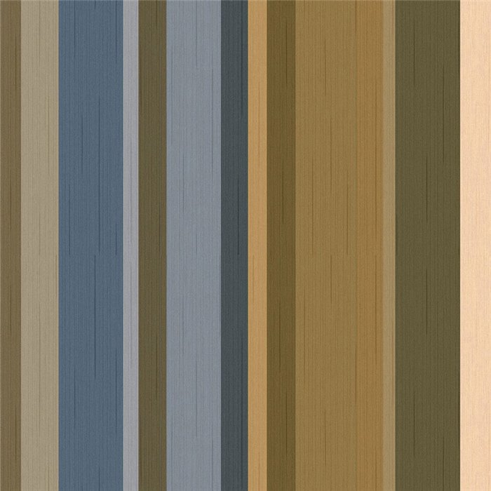 Papier peint moderne à rayures multicolores tons terre et bleus · Eijffinger Magnifique 351260