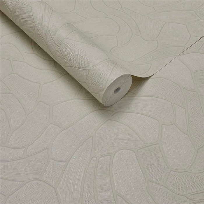 Papel pintado diseño de formas irregulares blanco crema · Eijffinger Calm Crafted 363210