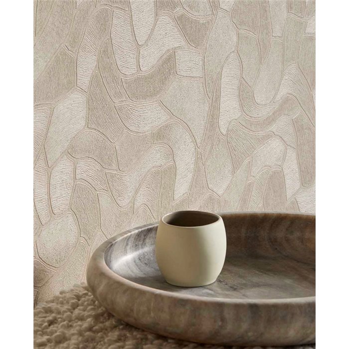 Modern Organic Shapes Wallpaper Off-White · Eijffinger Calm Crafted 363211