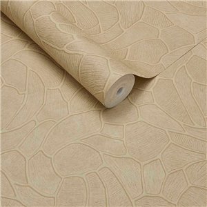 Papier peint effet mosaïque beige sable