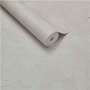 Papel pintado efecto piedra irregular gris pálido