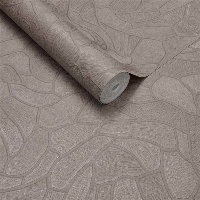 Wallpaper Organic Shapes Design Light Taupe Grey · Eijffinger Calm Crafted 363216