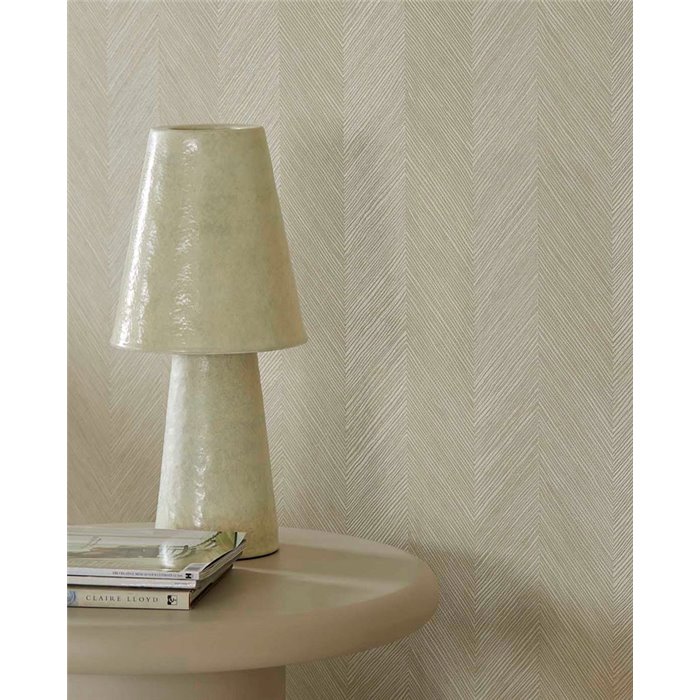 Wallpaper Zigzag Cream White · Eijffinger Calm Crafted 363232
