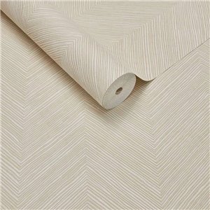 Tapete Feine Linien Chevron Design Cremeweiß
