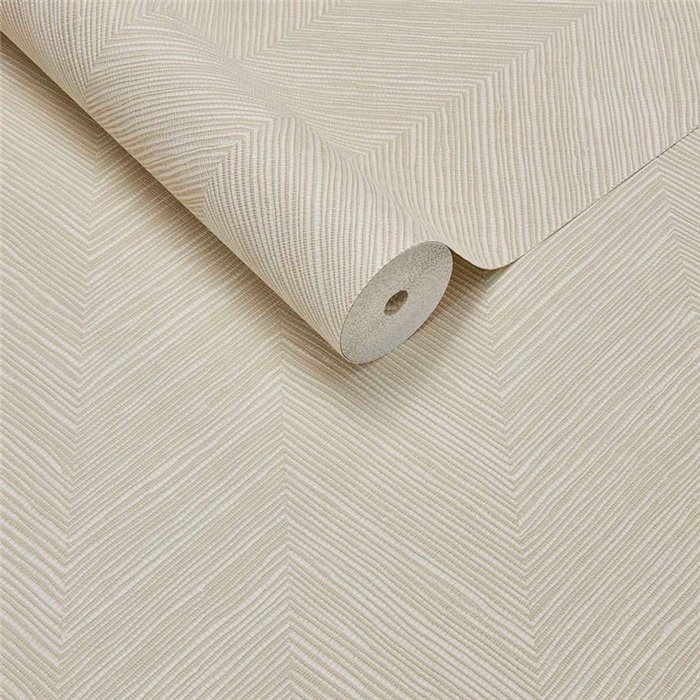 Wallpaper Fine Line Chevron Cream White · Eijffinger Calm Crafted 363233