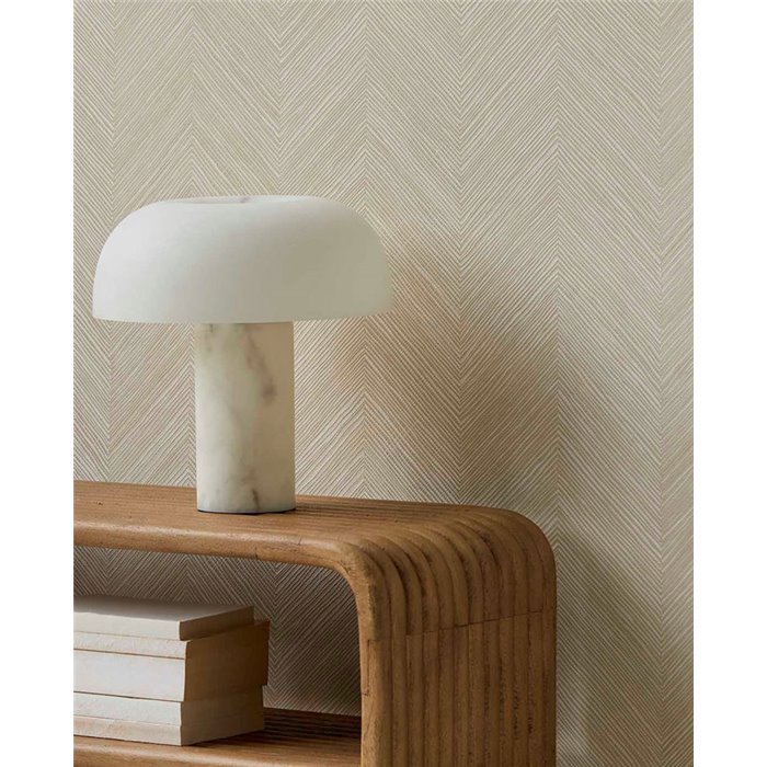 Wallpaper Fine Line Chevron Cream White · Eijffinger Calm Crafted 363233