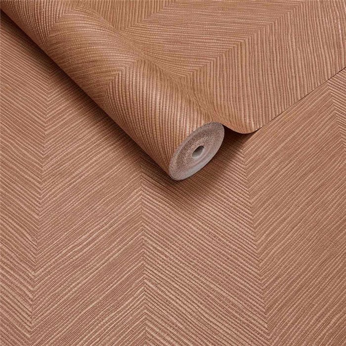 Tapete mit Chevron-Muster und Kupferbraunen Linien · Eijffinger Calm Crafted 363239