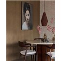 Papier peint géométrique chevrons marron terre · Eijffinger Calm Crafted 363240