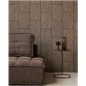 Papier peint géométrique à rayures marron foncé · Eijffinger Calm Crafted 363250