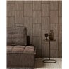 Papel pintado geométrico de rayas en marrón oscuro · Eijffinger Calm Crafted 363250