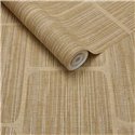 Papel pintado con bloques geométricos de efecto fibras naturales beige arena · Eijffinger Calm Crafted 363251