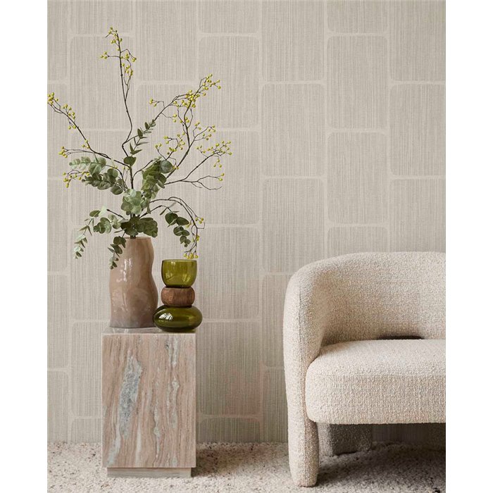 Modern Geometric Off-White Wallpaper · Eijffinger Calm Crafted 363252