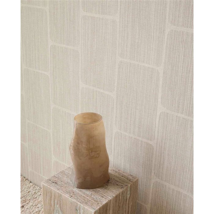 Papel pintado moderno geométrico blanco roto · Eijffinger Calm Crafted 363252