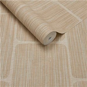 Wallpaper Modern Geometric Textile Effect Sand Beige