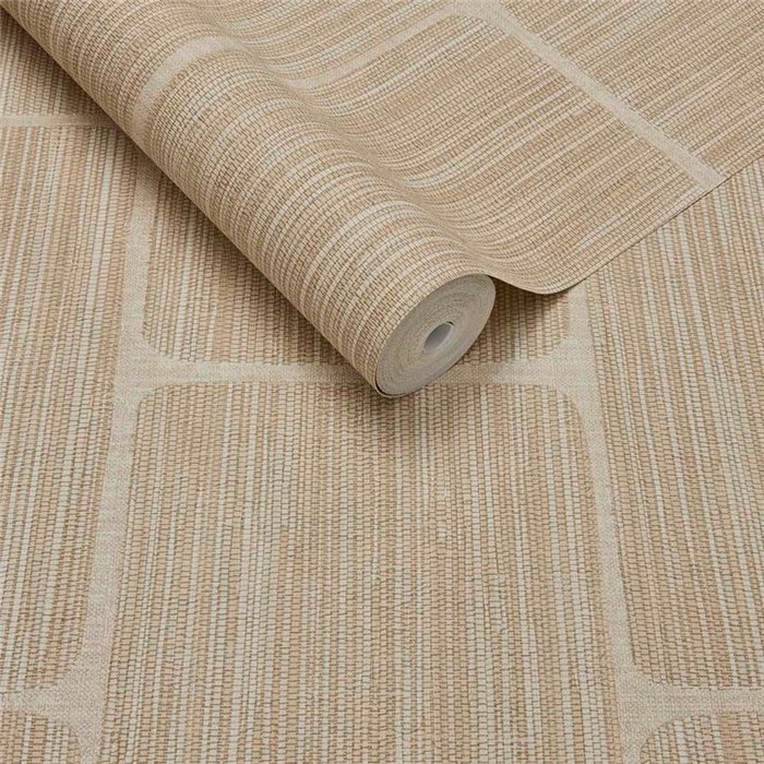 Wallpaper Modern Geometric Textile Effect Sand Beige · Eijffinger Calm Crafted 363253