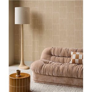 Wallpaper Modern Geometric Textile Effect Sand Beige 2