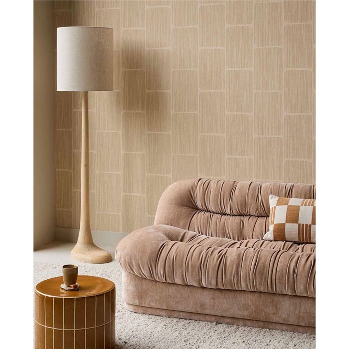 Wallpaper Modern Geometric Textile Effect Sand Beige · Eijffinger Calm Crafted 363253