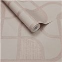 Papel pintado moderno geométrico de líneas curvas cobre · Eijffinger Calm Crafted 363261