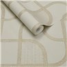 Tapete Modern Geometrisches Kurvenmuster Creme Und Gold