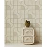 Wallpaper Modern Geometric Curved Pattern Cream And Gold · Eijffinger Calm Crafted 363262