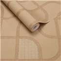 Papier peint moderne géométrique d'arches beige sable · Eijffinger Calm Crafted 363264