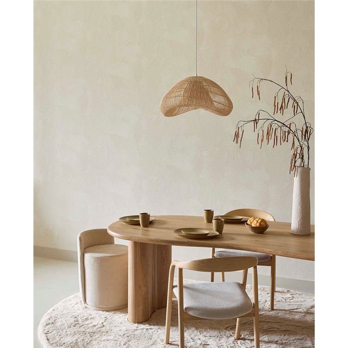 Tapete mit Wellenmuster Cremeweiß · Eijffinger Calm Crafted 363271