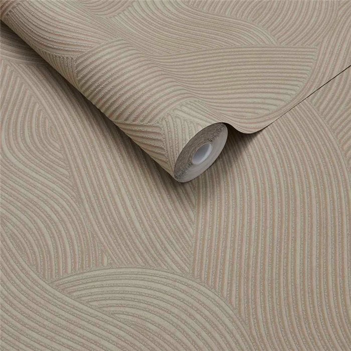Wallpaper with Wavy Pattern in Subtle Beige · Eijffinger Calm Crafted 363272