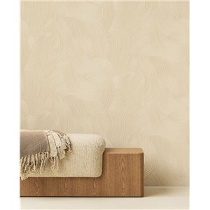 Tapete Minimalistisch Geschwungene Linien Creme Weiß 2