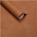 Papier peint moderne à ondes couleur terre cuite · Eijffinger Calm Crafted 363275