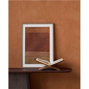Papel pintado moderno de ondas terracota 2