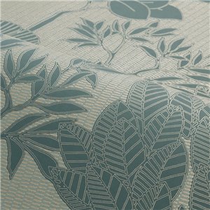Papier peint botanique à feuilles vert clair et détails... 2