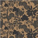 Botanische Tapete Schwarz und Gold Bäume und Blätter · Casamance Tressora 76900508