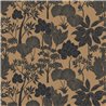Botanical Black and Gold Trees and Leaves Wallpaper