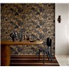 Papier peint botanique arbres et feuilles noir et doré · Casamance Tressora 76900508