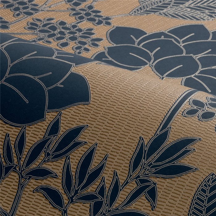 Botanical Black and Gold Trees and Leaves Wallpaper · Casamance Tressora 76900508