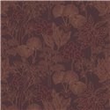 Papier peint botanique avec feuilles et fleurs bordeaux et doré · Casamance Tressora 76900712