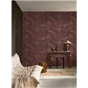Wallpaper Botanical Leaves and Flowers in Burgundy and Gold · Casamance Tressora 76900712