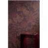 Wallpaper Botanical Leaves and Flowers in Burgundy and Gold · Casamance Tressora 76900712