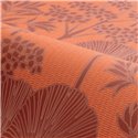 Papier peint botanique à fleurs et feuilles orange et marron · Casamance Tressora 76900814