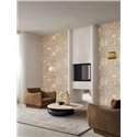 Botanical wallpaper of beige and white plants and flowers · Casamance Tressora 76902650