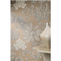 Botanical wallpaper of beige and white plants and flowers · Casamance Tressora 76902650