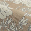 Botanical wallpaper of beige and white plants and flowers · Casamance Tressora 76902650